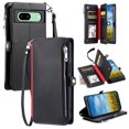 thumbnail image 1 of Allytechgroup for Google Pixel 6a Wallet Case with Card Slot, RFID Blocking PU Leather Flip Stand Phone Case with Lanyard Shoulder Strap for Shockproof Protective Bumper, Black, 1 of 8
