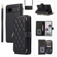 thumbnail image 1 of Allytechgroup for Google Pixel 6a Wallet Case, Premium PU Leather Magnetic Buckle Zipper Pocket Card Slots Flip Stand Protective Cover with Hand Strap & Shoulder Strap - Black, 1 of 11