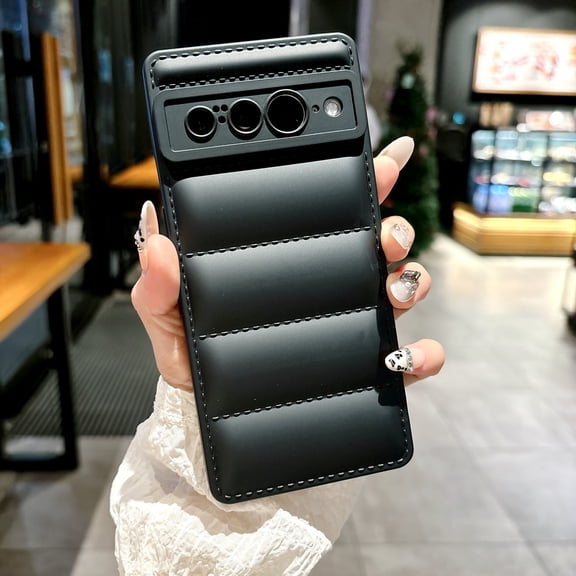 Allytechgroup for Google Pixel 7 Case, Buffer Back Cover Stylish Design Shockproof Soft Silicone Rugged Anti-Scratch Phone Case Cover for Google Pixel 7, Black
