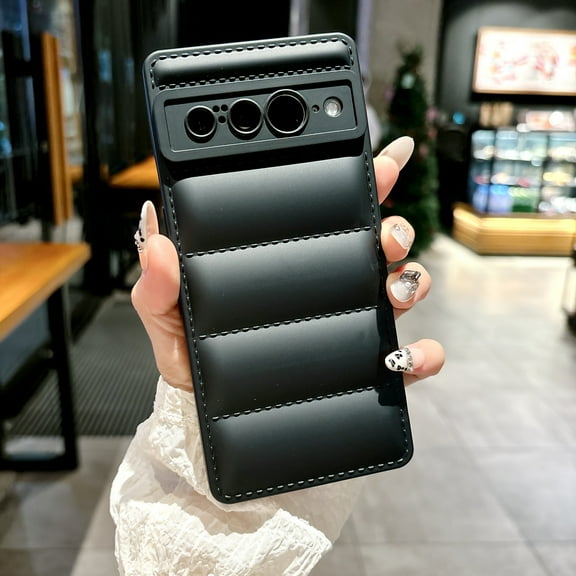 Allytechgroup for Google Pixel 8 Pro Case, Buffer Back Cover Stylish Design Shockproof Soft Silicone Rugged Anti-Scratch Phone Case Cover for Google Pixel 8 Pro, Black