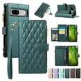 thumbnail image 1 of Allytechgroup Google Pixel 8 Pro Wallet Case with Cards Holder Zipper Pocket, RFID Blocking Hand Wrist Shoulder Strap Stylish Girls Women Phone Case for Google Pixel 8 Pro, Darkgreen, 1 of 9