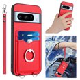 thumbnail image 1 of Allytechgroup Google Pixel 8 Pro Wallet Case for Women Men, Premium PU Leather Shockproof Hand Wrist Slim Fit Back Cover Phone Case for Google Pixel 8 Pro, Red, 1 of 5