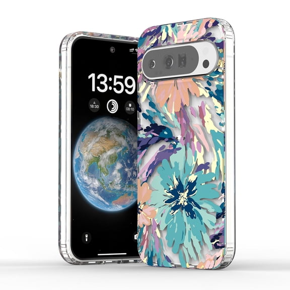 Allytechgroup Google Pixel 9 / 9 Pro Case Clear, Samsung A36 5G Cover, Fashion Flowers Design Slim Shell Back Cover Shockproof Anti-Scratch Bumper Luxury Phone Case for Google Pixel 9 / 9 Pro