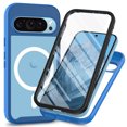 thumbnail image 1 of Allytechgroup for Google Pixel 9/ 9 Pro Clear Case with Screen Protector, Not-Yellow Hybrid Hard PC Rugged Shockproof Phone Case for Google Pixel 9/ 9 Pro, Darkblue, 1 of 5