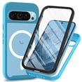 thumbnail image 1 of Allytechgroup for Google Pixel 9/ 9 Pro Clear Case with Screen Protector, Not-Yellow Hybrid Hard PC Rugged Shockproof Phone Case for Google Pixel 9/ 9 Pro, Lightblue, 1 of 5