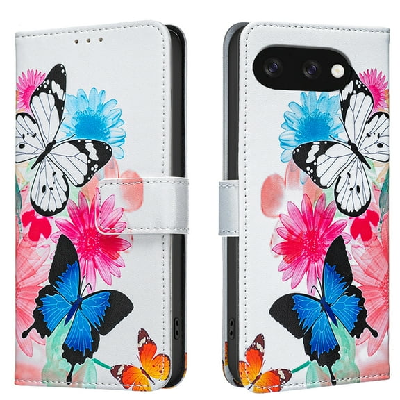 Allytechgroup for Google Pixel 9 Case Wallet Cover with Card Holder, Flip PU Leather Phone Case for Google Pixel 9 with RFID Blocking, Kickstand & Magnetic Closure, Blue Butterfly