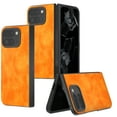 thumbnail image 1 of Allytechgroup Google Pixel 9 Pro Fold Case, PU Leather Slim Fit Minimalist Shockproof Anti-Scratch Drop Protection Back Case Cover for Google Pixel 9 Pro Fold, Orange, 1 of 6