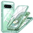 thumbnail image 1 of Allytechgroup Google Pixel 9 Pro/ Pixel 9 Magnetic Case with Build in Screen Protector, Clear TPU PC Hard Shell Shockproof Anti-Yellow Compatible with Magsafe Case for Google Pixel 9 Pro/9, Green, 1 of 5