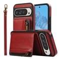 thumbnail image 1 of Allytechgroup Google Pixel 9 Pro XL Wallet Case with Card Holder, Retro PU Leather Shockroof Hand Strap Drop Protection Durable Phone Case for Women Men, Red, 1 of 5