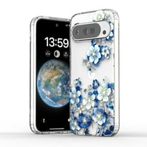 Allytechgroup Google Pixel 9A Case Clear, Samsung A36 5G Cover, Fashion Flowers Design Slim Shell Back Cover Shockproof Anti-Scratch Bumper Luxury Phone Case for Google Pixel 9A