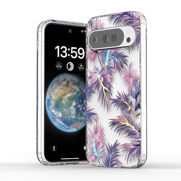 Allytechgroup Google Pixel 9A Case Clear, Samsung A36 5G Cover, Fashion Flowers Design Slim Shell Back Cover Shockproof Anti-Scratch Bumper Luxury Phone Case for Google Pixel 9A