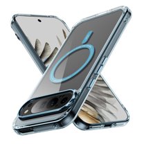 Allytechgroup for Google Pixel 9A Case, Crystal Clear Cover Compatible with Magsafe Not-Yellowing Anti-Scratch Shockproof Slim Fit Shell Phone Case for Google Pixel 9A, Blue