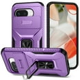 thumbnail image 1 of Allytechgroup Google Pixel 9A Case, Sliding Camera Lens Cover Military Grade Protection Stand Bracket Bumper Rugged TPU PC Phone Case for Google Pixel 9A, Purple, 1 of 8