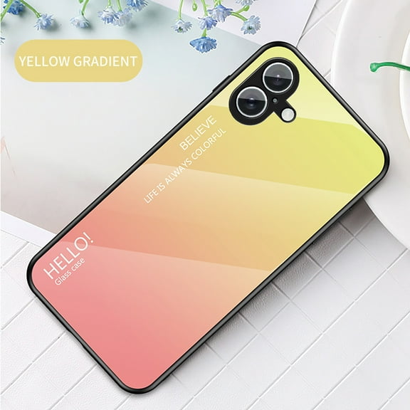 Allytechgroup Gradient Color Case for Apple iPhone 16 Plus, Slim Fit Drop Protective Luxury Bumper Shockproof Phone Case for Women Men, Yellow