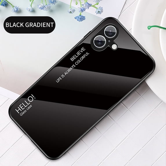 Allytechgroup Gradient Color Case for Apple iPhone 16, Slim Fit Drop Protective Luxury Bumper Shockproof Phone Case for Women Men, Black