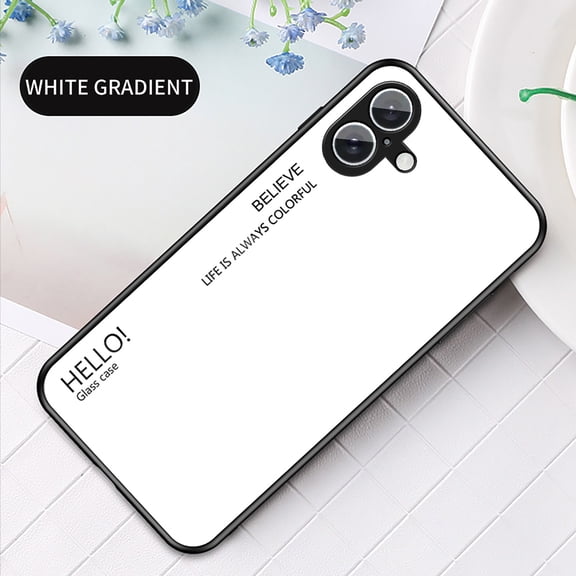 Allytechgroup Gradient Color Case for Apple iPhone 16e/ iPhone 17e, Slim Fit Drop Protective Luxury Bumper Shockproof Phone Case for Women Men, White