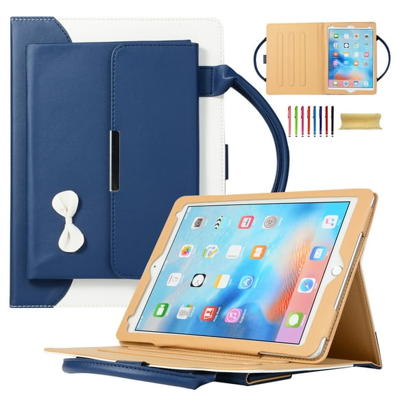 Allytechgroup Hand Bag Case for Apple iPad Air 11" 2025 2024/ Air 5th 4th Gen 10.9"/ iPad Pro 11 2022/2021/2020/2018,Stylish Bowknot Cover with Pocket Stand Feature Protective Case for Women Girls