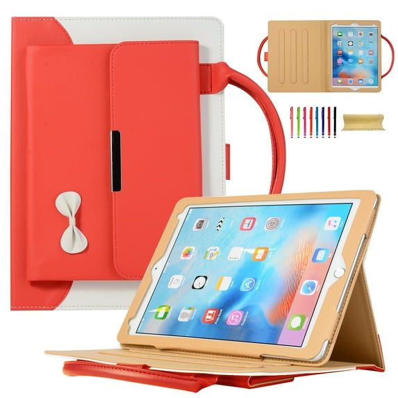 Allytechgroup Hand Bag Case for Apple iPad Air 13" M4 M3 2025/2024/ iPad Pro 13" M4 2024/ iPad Pro 12.9" 2021/2020/2018/2022, Stylish Bowknot Cover with Pocket Stand Protective Case for Girls Women