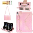 thumbnail image 1 of Allytechgroup Handbag Case for iPad 11th Generation 2025/10th Generation 2022, Folio Stand PU Leather Crossbody Cover with Pencil Holder+Card Slots Wallet Case with Shoulder Strap+Hand Strap, Deeppink, 1 of 10