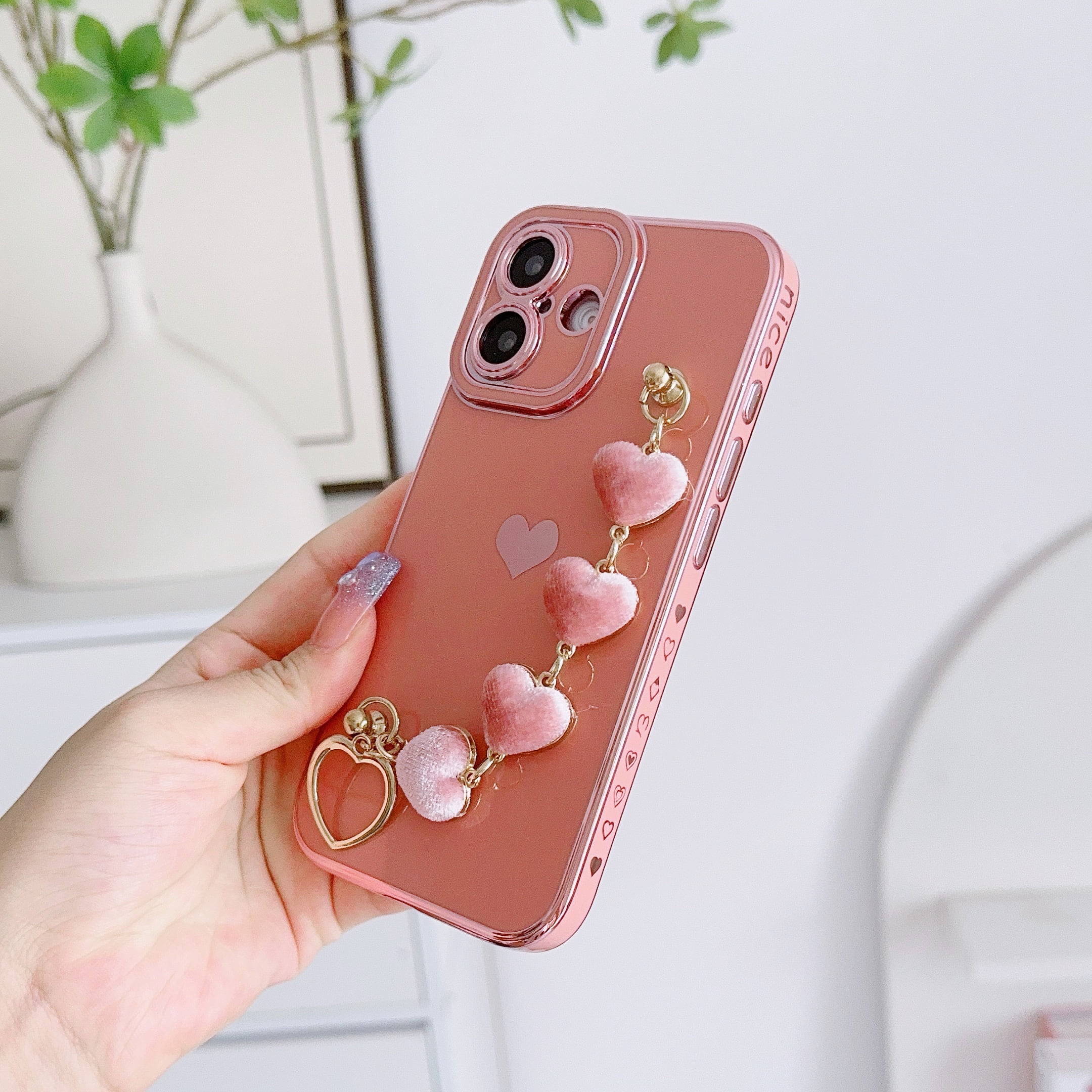 Allytechgroup Heart Charm Case for Apple iPhone 16 Pro Max, iPhone