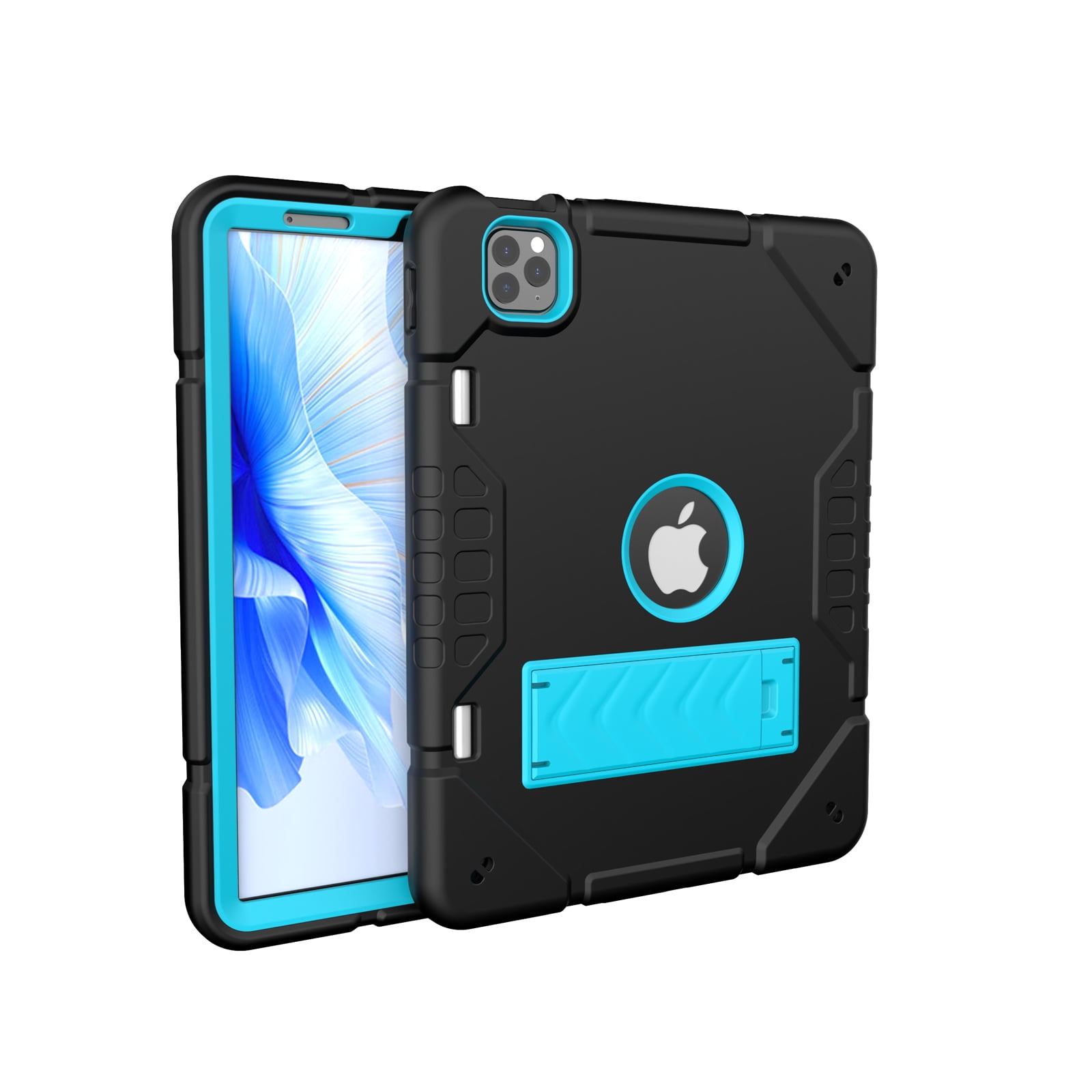 Allytechgroup Heavy Duty Case for Apple iPad 11th Generation 11" 2025 & iPad 10th Generation 10.9" 2022, Rugged Tablet Case with Kickstand Pencil Holder Logo Hole Kids Friendly TPU PC Cover,Blackblue