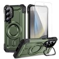 thumbnail image 1 of Allytechgroup Heavy Duty Shockproof Galaxy A16 5G Case, Shockproof Phone Case for Samsung Galaxy A16 5G, Camera Kickstand Bracket, Compatible with MagSafe & Car Mount Cover Shell, Armygreen, 1 of 7