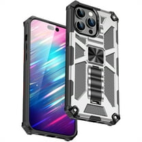 Allytechgroup Kickstand Case Compatible with iPhone 13 Mini, Slim Support Magnetic Car Phone Mount Rugged Heavy Duty Durable Cover Case Shockproof Protective Back Cover for Women Men, Silver