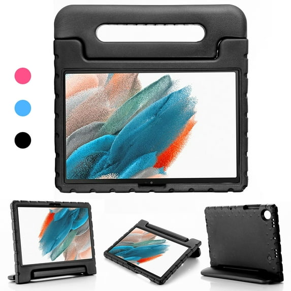 Allytechgroup Kickstand Case for Samsung Galaxy Tab A9 8.7 Inch 2023 (SM-X110 / X115), Fashion Lightweight EVA Foam Handle Stand Kids Friendly Shockproof Cover Case - Black