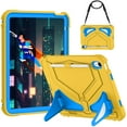 thumbnail image 1 of Allytechgroup Kids Case for Apple iPad A16 11" 11th Gen 2025/ iPad 10th Gen 10.9" 2022, Heavy Duty Shockproof Kickstand Cover with Shoulder Strap & Pencil Holder Kids Friendly, Yellow, 1 of 7