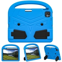 Allytechgroup Kids Case for Apple iPad Air 11 Inch M3 M2 2025/2024/ iPad Pro 11 M4 2024, Soft EVA Rubber Lightweight Handle Foldable Stand Heavy Duty Protection Kids Friendly Tablet Case,Blue