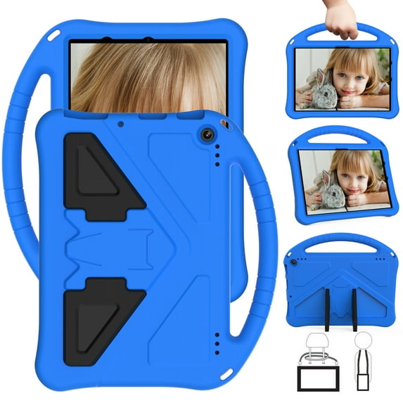 Allytechgroup Kids Case for Lenovo Tab M10 HD 2nd Gen 10.1 Inch 2020 TB-X306F / TB-X306X, EVA Shockproof Case with Foldable Kickstand / Handle Kids Friendly Case for Boys Girls Children, Blue