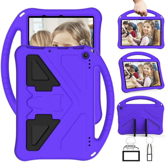 Allytechgroup Kids Case for Lenovo Tab M10 HD 2nd Gen 10.1 Inch 2020 TB-X306F / TB-X306X, EVA Shockproof Case with Foldable Kickstand / Handle Kids Friendly Case for Boys Girls Children, Purple