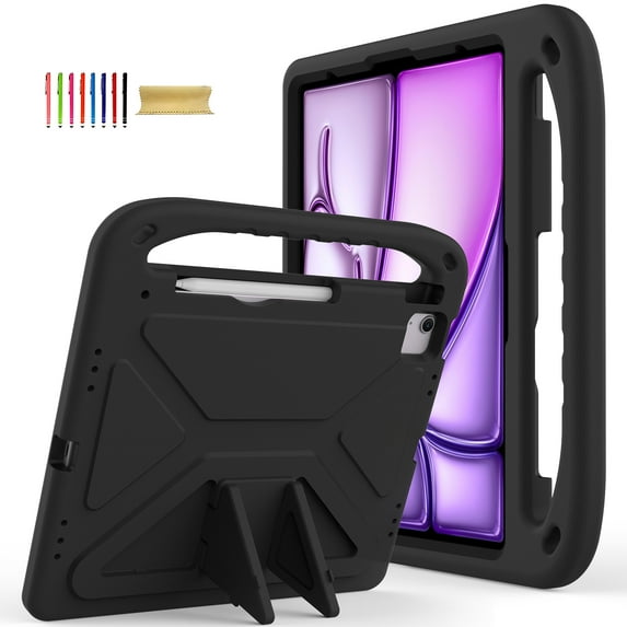 Allytechgroup Kids Case for Lenovo Tab M11 11 Inch TB330FU, Lenovo Tab M11 Case, EVA Lightweight Kickstand Bumper Shockproof Handle Children Proof Protective Case Cover for Girls Boys, Black