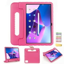 Allytechgroup Kids Case for Lenovo Tab M11 2024 TB-330FU, Tablet EVA Case with Rotating Kickstand Swivel Handle Shockproof Rugged Stand Cover for Lenovo M11 Tablet 11 Inch, Rose
