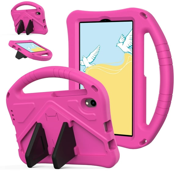 Allytechgroup Kids Case for Onn 7 Inch Tablet 2024 (Model:100135924), Onn 7 2024 Case, Shockproof Protective Cover with Handle Stand for Onn 7 Inch Tablet Case 2024, Rose