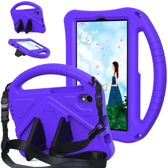 Allytechgroup Kids Case for Onn 7 Inch Tablet 2024 (Model:100135924), Onn 7 2024 Case with Shoulder Strap, Shockproof Protective Cover with Handle Stand for Onn 7 Inch Tablet Case 2024, Purple