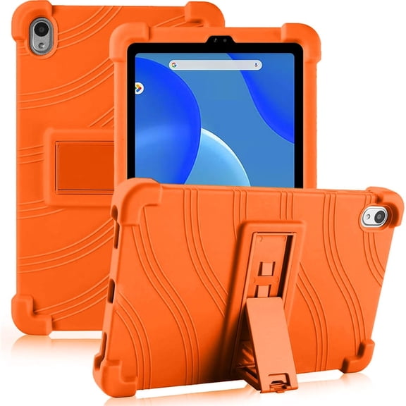 Allytechgroup Kids Case for Onn 7 Inch Tablet 2024 (Model:100135924), Onn 7 2024 Case, Silicone Shockproof Case with Kickstand Rubber Soft Shell Protective Cover for Boys Girls Children, Orange