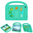thumbnail image 1 of Allytechgroup Kids Case for Samsung Galaxy Tab A9 Plus 11 Inch 2023, Lightweight Convenient Handle Stand EVA Cute DIY Figures Non-Slip Shockproof Cover for Children, Green, 1 of 7