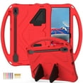 thumbnail image 1 of Allytechgroup Kids Case for Samsung Galaxy Tab S9 FE+/S7 FE/S9+/S8+/S7+, Slim EVA Shockproof Heavy Duty Case with Foldable Kickstand / Handle, Full body Protective Kids Friendly Case, Red, 1 of 6