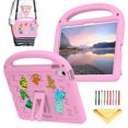 thumbnail image 1 of Allytechgroup Kids Case for iPad 10th Generation 2022 (10.9 inch), with Shoulder Strap/Handle/Kickstand Cute Cartoon Soft EVA Foam 3D Kawaii Lightweight Stand Cover for iPad 10.9" 10th Gen, Pink, 1 of 9
