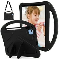 Allytechgroup Kids Case for iPad 11-inch(A16) 2025/ iPad 10th Generation 10.9 Inch 2022, EVA Shockproof Heavy Duty Case with Foldable Kickstand / Handle / Shoulder Strap Kids Friendly Cover, Black