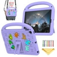 thumbnail image 1 of Allytechgroup Kids Case for iPad 7th Generation 10.2 inch, with Shoulder Strap/Handle/Kickstand Cute Cartoon 3D DIY Kawaii Soft EVA Shockproof Stand Lightweight Cover for iPad 10.2 inch 2019, Purple, 1 of 9
