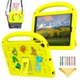 thumbnail image 1 of Allytechgroup Kids Case for iPad 9th Generation 10.2 inch, with Shoulder Strap/Handle/Kickstand Cute Cartoon 3D DIY Kawaii Soft EVA Shockproof Stand Lightweight Cover for iPad 10.2 inch 2021, Yellow, 1 of 9