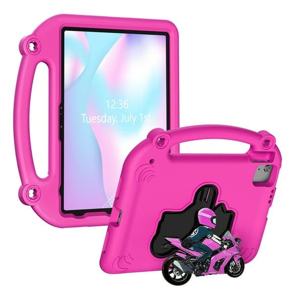 Allytechgroup Kids Case for iPad (A16) 11th/10th Generation/ iPad Air 11 Inch (M4 2026/M3 2025/M2 2024), Shockproof Lightweight Handle Stand Anti-Scratch Non-Slip Protective Bumper, Rose