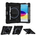 thumbnail image 1 of Allytechgroup Kids Case for iPad (A16) 11th Generation 11 Inch 2025, iPad 10th Generation 10.9 inch 2022 Kids Case Built-in kickstand & Hand Strap Lightweight Shockproof Silicone Cover, Black, 1 of 11