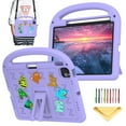 thumbnail image 1 of Allytechgroup Kids Case for iPad Air 11 inch M2 2024 iPad Air 6th Generation, Lightweight Stand Case with Pencil Holder/Hand Strap/Handle/Kickstand Cute DIY Cartoon Kawaii EVA Cover Girl Boy,Purple, 1 of 9