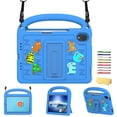 thumbnail image 1 of Allytechgroup Kids Case for iPad Mini 7 A17 Pro 2024 Model 8.3 Inch, iPad Mini 7th Generation Case with Pencil Holder/Hand Strap/Handle/Kickstand Cute Cartoon 3D DIY Kawaii Soft EVA Stand Cover, Blue, 1 of 9
