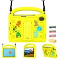 thumbnail image 1 of Allytechgroup Kids Case for iPad Mini 7 A17 Pro 2024 Model 8.3 Inch,iPad Mini 7th Generation Case with Pencil Holder/Hand Strap/Handle/Kickstand Cute Cartoon 3D DIY Kawaii Soft EVA Stand Cover,Yellow, 1 of 9
