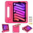 thumbnail image 1 of Allytechgroup Kids Case for iPad Mini 7th/6th Generation (8.3-inch, 2024/2021 Release), Tablet EVA Case with Rotating Kickstand Swivel Handle Shockproof Rugged Stand Cover, Rose, 1 of 5