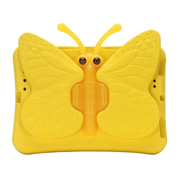 Allytechgroup Kids Case for iPad Mini 7th/6th Generation Case 2024/2021 8.3", iPad Mini 5/4/3/2/1 (7.9"), Cute Butterfly Rotating Stand Lightweight Kids Friendly Shockproof Case, Yellow